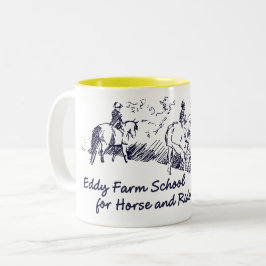 Wirbel-Bauernhof-Schule für Pferd und Reiter Zweifarbige Tasse