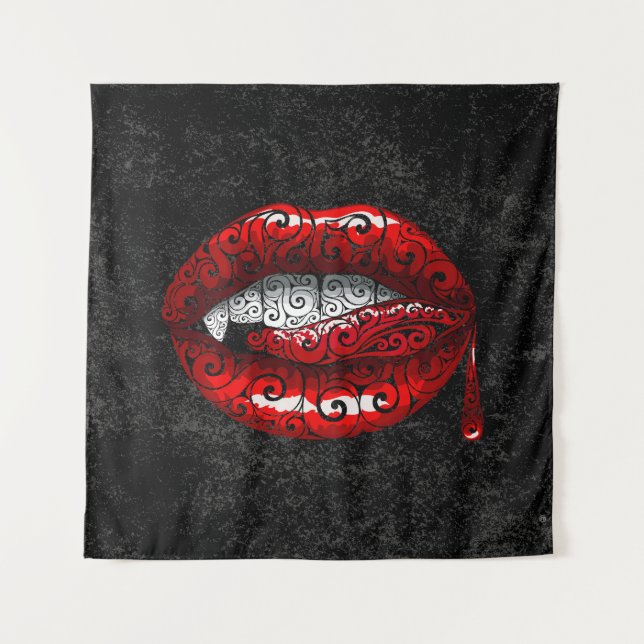 Wirbel Bloody Kiss Wandteppich (Vorderseite)