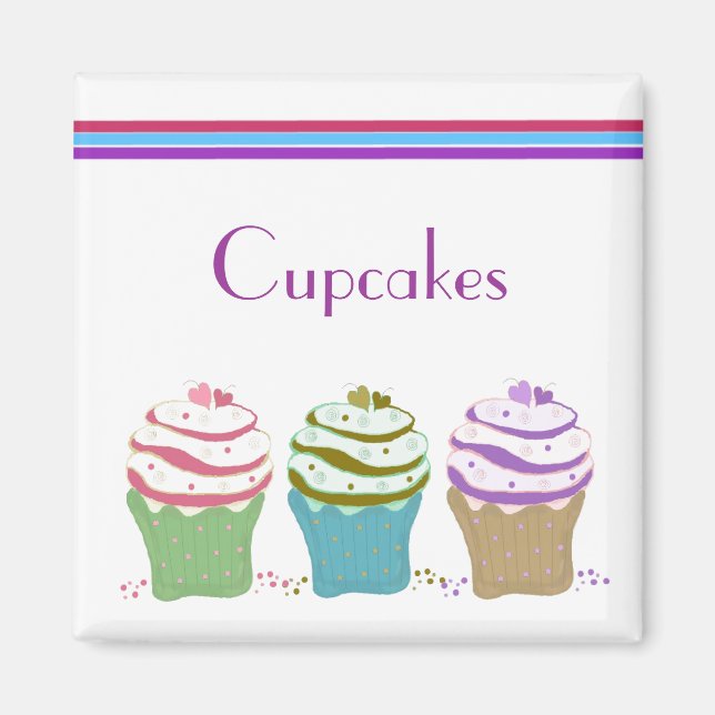 Wirbel-Cupcakes Magnet (Vorne)