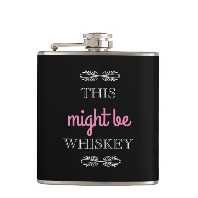 Wirbel Das könnte Whiskey sein Flachmann (Vorderseite)
