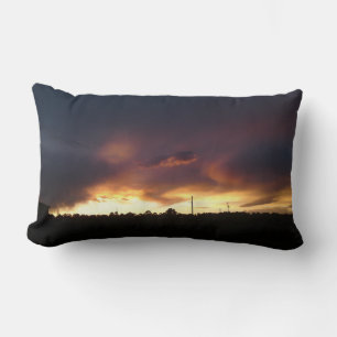 Wirbel der Feuerwolke Sonnenuntergang Kissen