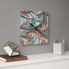 Wirbel der Green Blue Mauve White Gold Wall Uhr