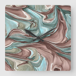 Wirbel der Green Blue Mauve White Gold Wall Uhr