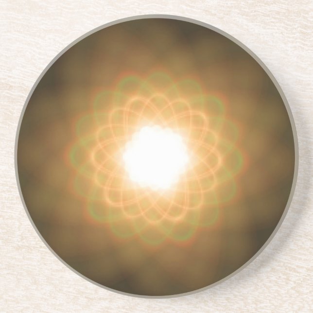 Wirbel des Gelblichts auf Schwarz Getränkeuntersetzer (Vorne)