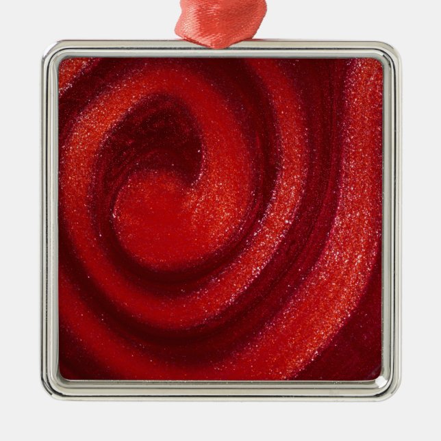 Wirbel des Nagellacks Silbernes Ornament (Vorne)