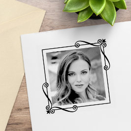 Wirbel Ecke Quadrat Foto Gummistempel