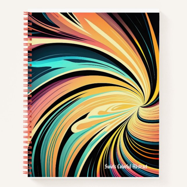 Wirbel Farbiges Abstraktes HintergrundNotebook Notizbuch (Vorderseite)
