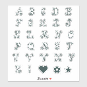 Wirbel Forest Green Schriftart Alphabet Initial Mo Aufkleber