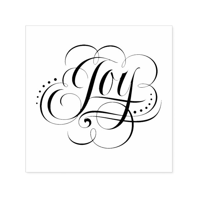 Wirbel Geblüht JOY - Weihnachtskalligraphie Permastempel (Design)