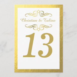 Wirbel Geblüht mit Kontur 12x18 Table Card weiß Einladung