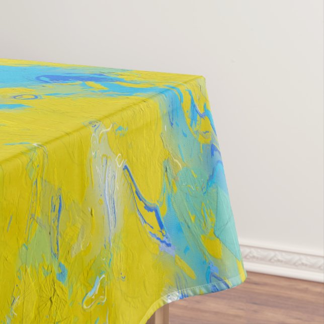 Wirbel Gelb, Blau und Weiß Tischdecke (Beispiel)