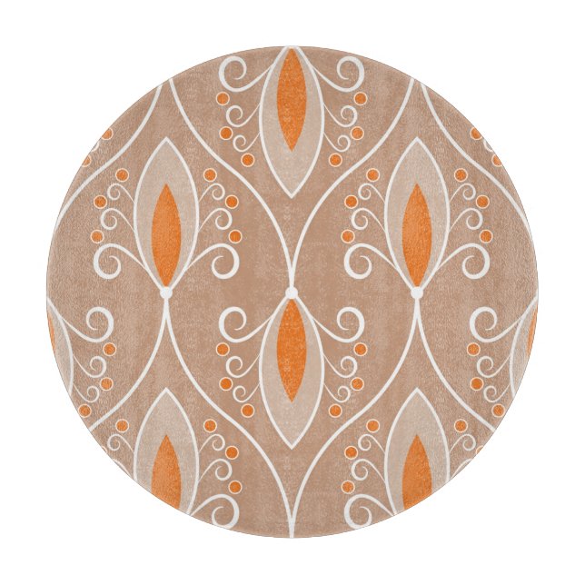 Wirbel, geometrisch, Vintag, nahtlos Schneidebrett (Vorderseite)