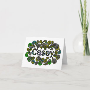 Wirbel glücklicher Ostern für Casey Feiertagskarte