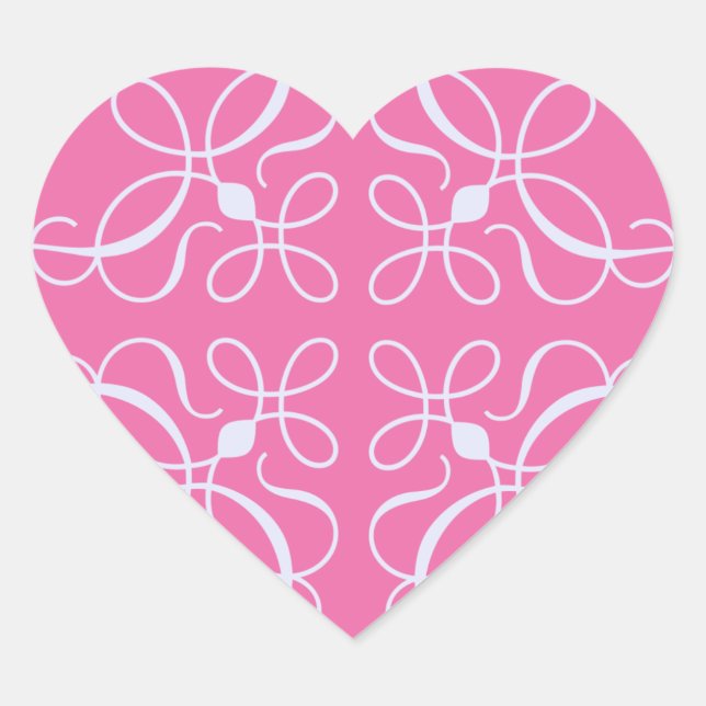 Wirbel Herzsticker in Candy Pink Herz-Aufkleber (Vorderseite)
