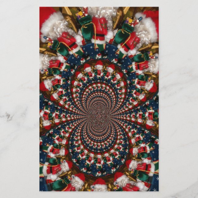 Wirbel im Urlaub Retro Christmas Art Stationery Se Briefpapier (Vorderseite)