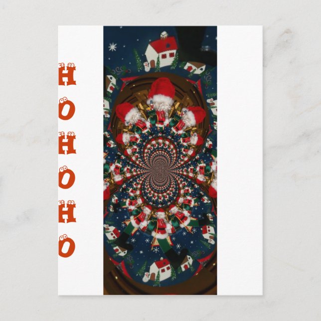 Wirbel im Urlaub Retro Christmas Art Stationery Se Postkarte (Vorderseite)
