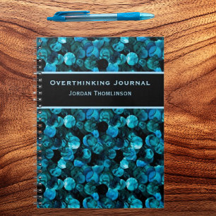 Wirbel in Hellblau-Aqua-Teal und Schwarz Stunning Notizblock