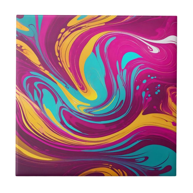 Wirbel mit hellen Flüssigkeiten Acryl Fliese (Vorderseite)