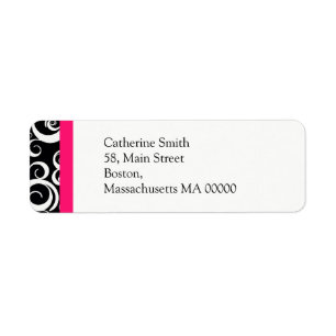 Wirbel mit Hot-Pink- und Black-Damask-Namen