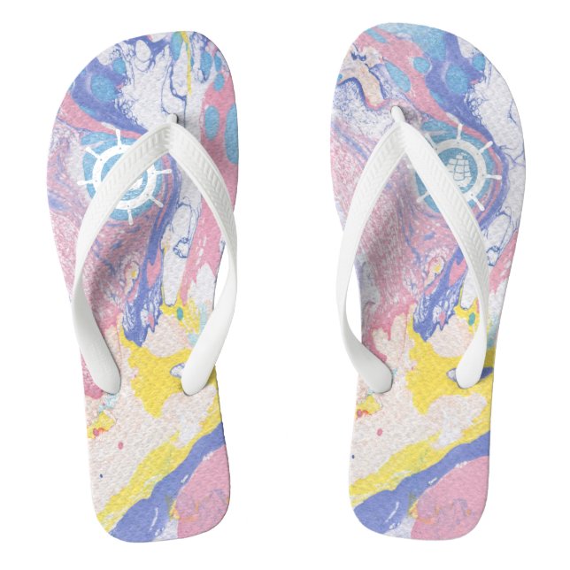 Wirbel mit Marmorfarben - Nautische Akzente Flip Flops (Fußbett)