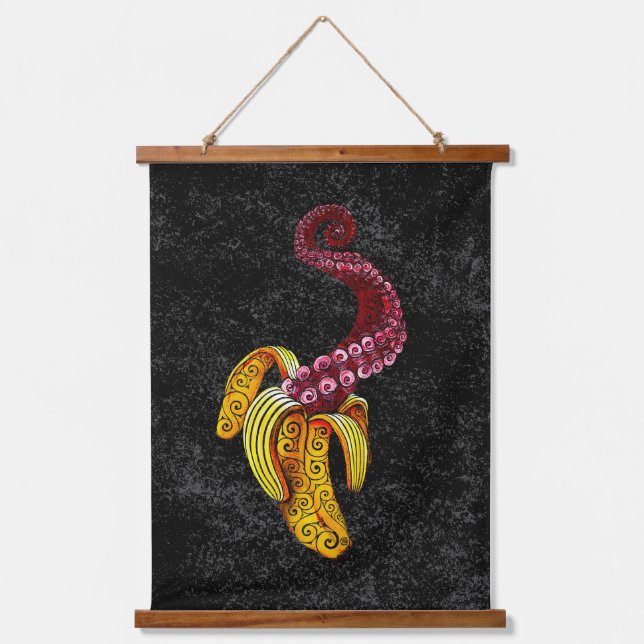 Wirbel Mutant-Banana Wandteppich Mit Holzrahmen (Vorderseite)