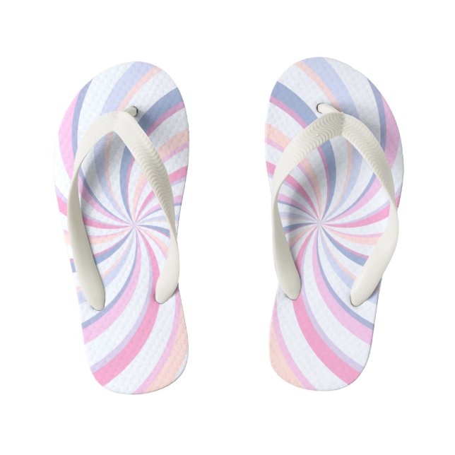 Wirbel Pink Blue Peach Kinderbadesandalen (Fußbett)