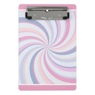 Wirbel Pink Blue Peach Mini Klemmbrett