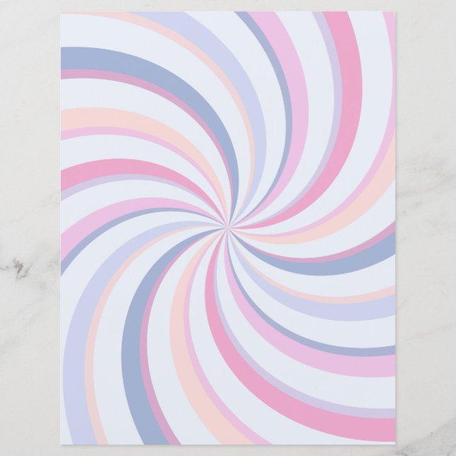 Wirbel Pink Blue Peach Scrapbook Paper (Vorderseite)