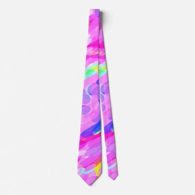 Wirbel Pink Bright Bold fröhlich Neck Tie Krawatte (Vorderseite)