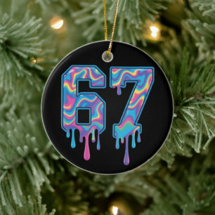 Wirbel Sechs Sieben Tropfen 6 7 Meme Gen Alpha Sla Keramik Ornament