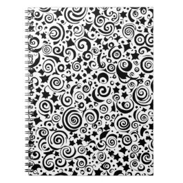 Wirbel & Stars-MusterNotebook Notizblock