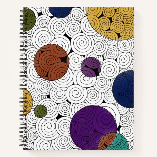 Wirbel und Circles-Notebook Notizbuch (Vorderseite)