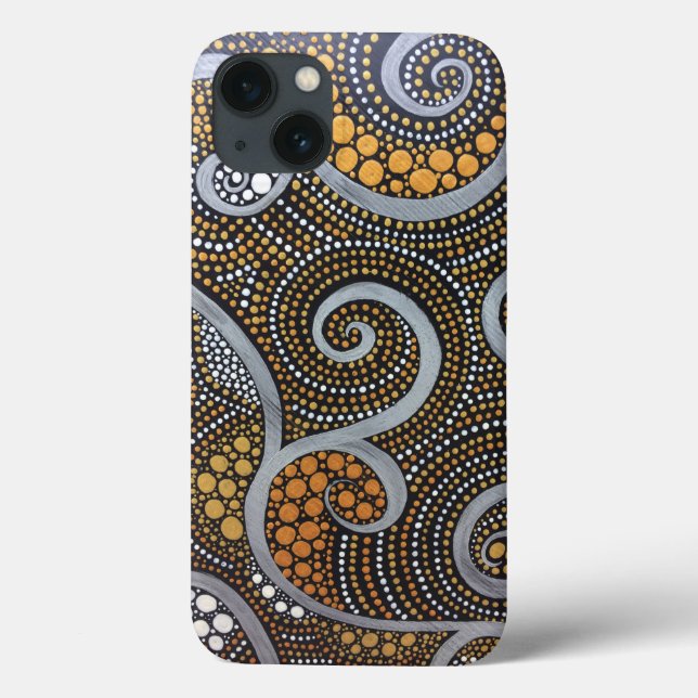 Wirbel und Dots von Boho, mit Metallic gestrichen Case-Mate iPhone Hülle (Rückseite)