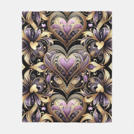 Wirbel von Violett und Gold-Blume Fleecedecke