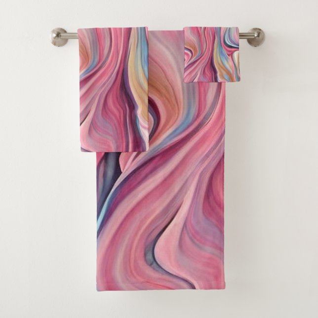 Wirbel & Waves Rosa-Goldhandtücher Set (Insitu)