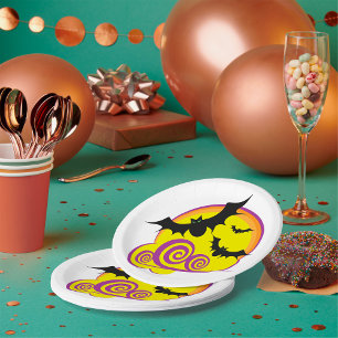 Wirbel zu Halloween-Night Vollmond Pappteller
