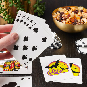 Wirbel zu Halloween-Night Vollmond Spielkarten