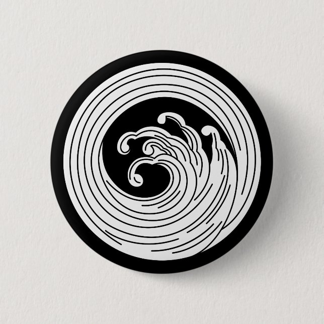 Wirbelförmiger Wellenkreis Button (Vorderseite)