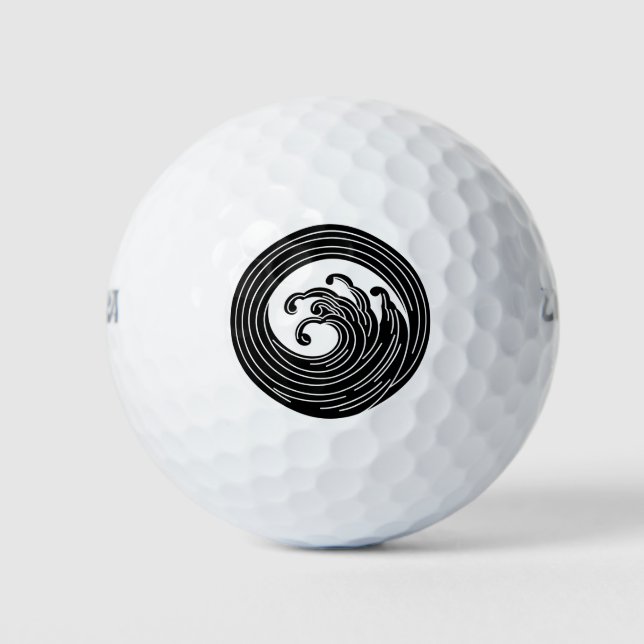Wirbelförmiger Wellenkreis Golfball (Vorderseite)