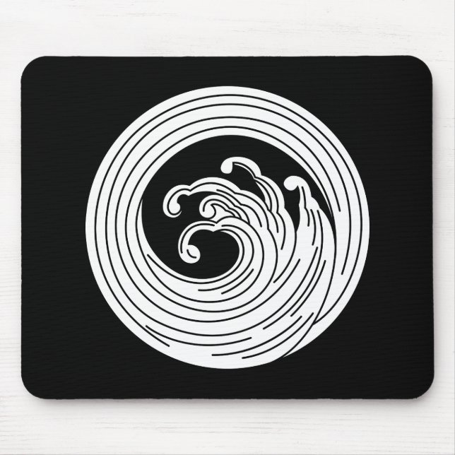 Wirbelförmiger Wellenkreis Mousepad (Vorne)