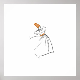 Wirbellose Dervish - verbrannte Orange Poster