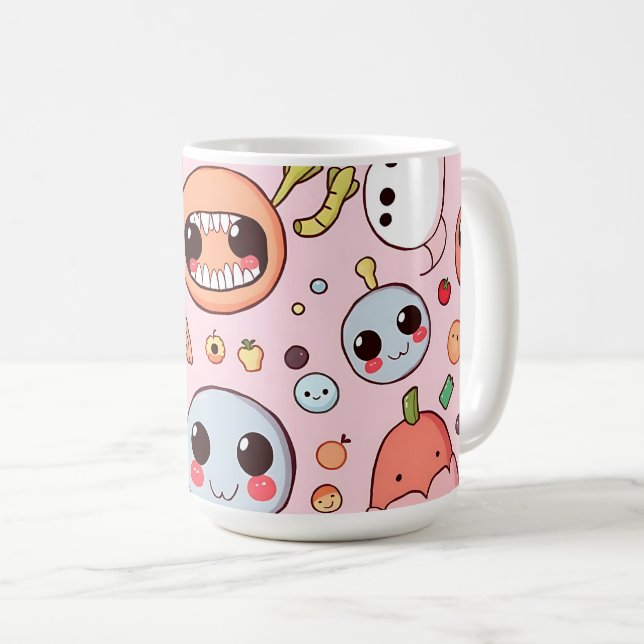 Wirbellose Feinschmecker sehen sich vor Kaffeetasse (VorderseiteRechts)