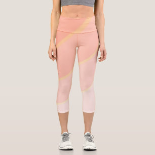 Wirbelmuster Pastell Ombre Pfirsich Capri Leggings