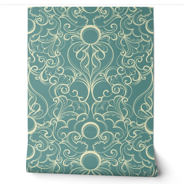 wirbeln Damask Tapete (Abrollen)
