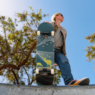 Wirbelnde abstrakte Hirsche Skateboard