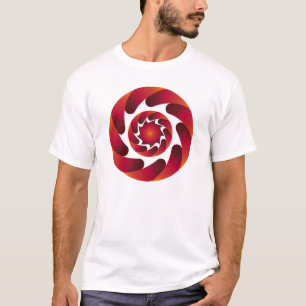 Wirbelnde Flammen-Mandala – Rotes & Oranges abstra T-Shirt