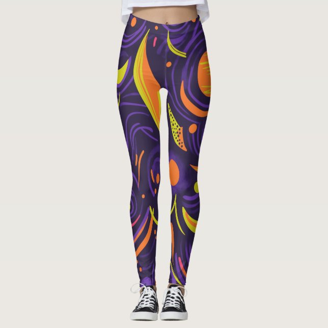 wirbelnde Formen Leggings (Vorderseite)