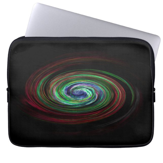 Wirbelnde Galaxie Cooles abstraktes Schwarz Laptopschutzhülle (Vorderseite)