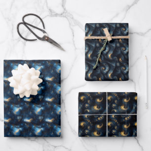 wirbelnde Galaxien Geschenkpapier Set