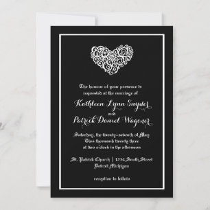 Wirbelnde Herz Hochzeit - Hochzeitseinladung Einladung